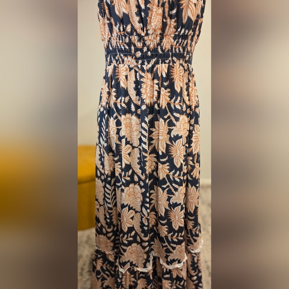 GRACE KARIN Floral Maxi Dress in Grey And Orange Size L. - Picture 6 of 16